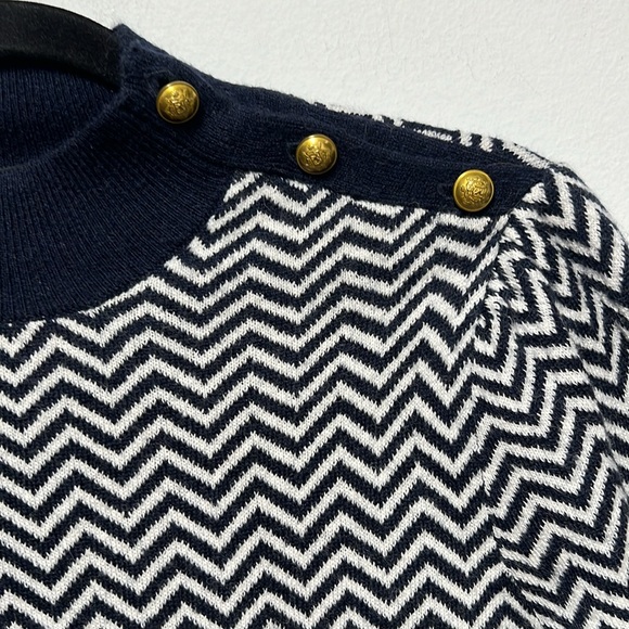 J.CREW BUTTON MOCKNECK SWEATER HERRINGBONE SIZE SMALL - Picture 4 of 9